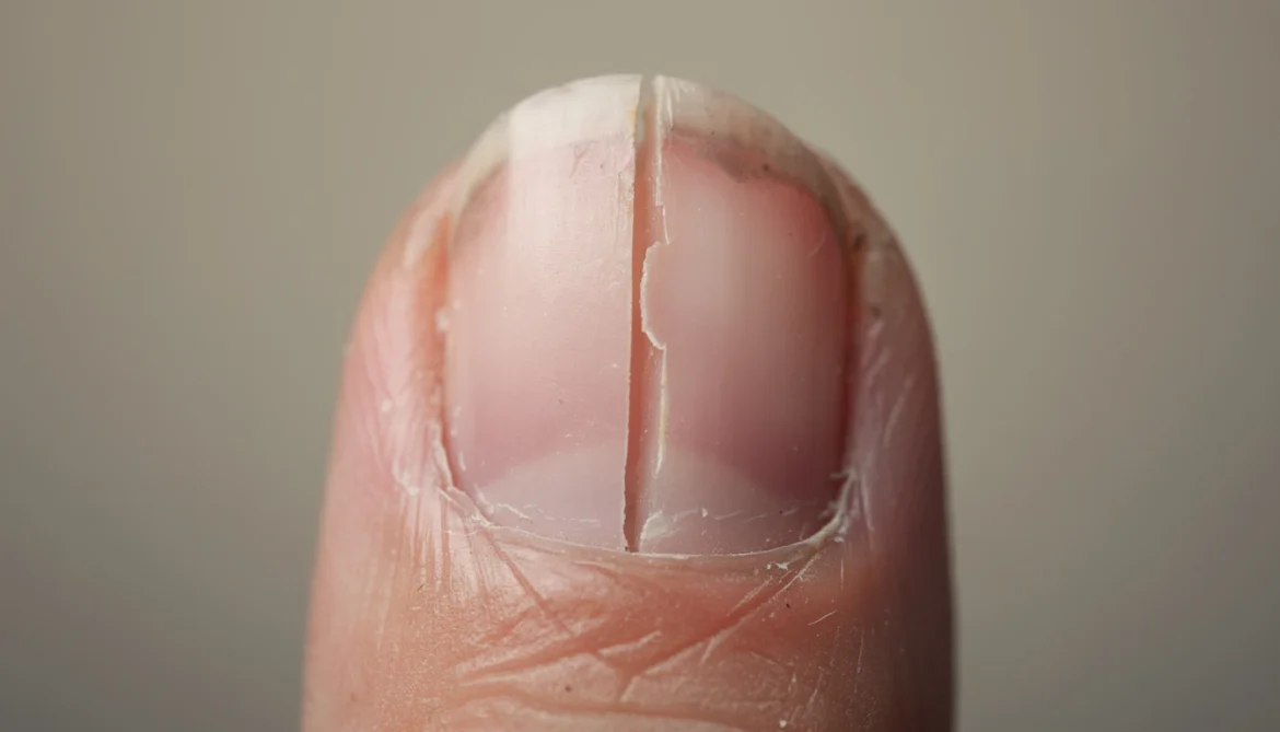 Ongle fendu verticalement
