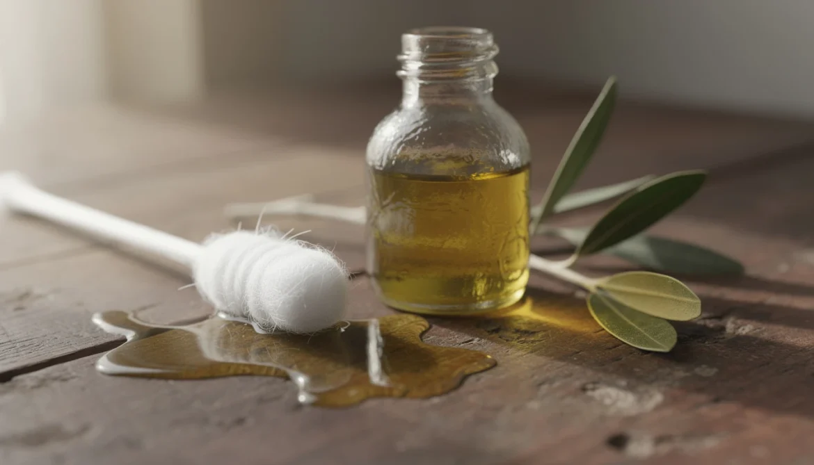 Coton-tige et huile d'olive contre constipation
